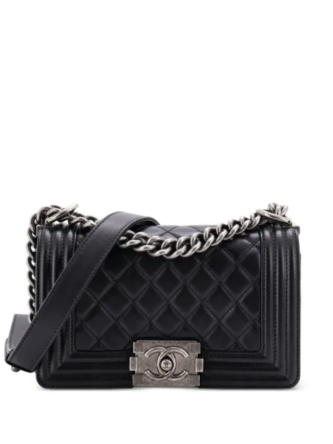 CHANEL Pre-Owned Boy Flap Bag Quilted Lambskin Small crossbody bag Black POEOVO4YSQ5X9OHN