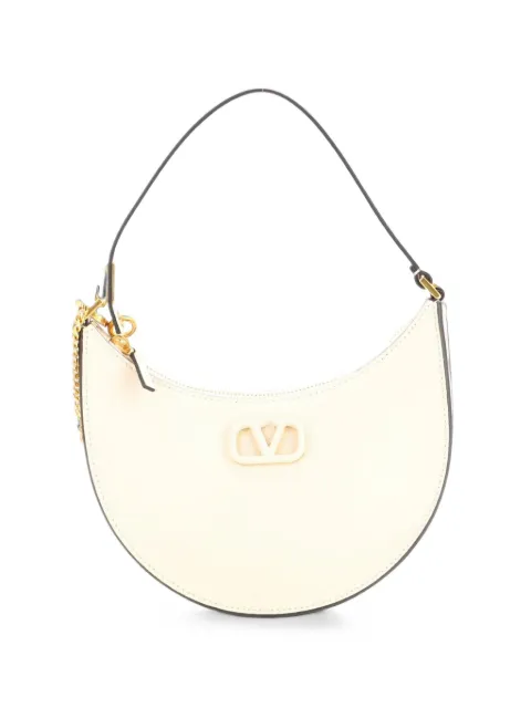 Valentino Garavani Pre-Owned VLogo Leather Mini hobo bag White FBWZEXQODC6OW3TE