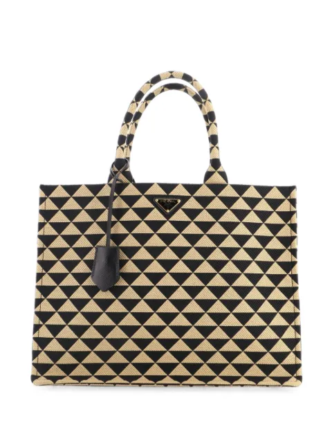 Prada Pre-Owned Symbole Shopper Jacquard Large tote bag Black 07P254VL4P6DH05S
