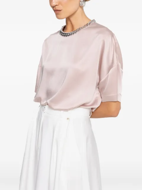 NISSA chain-detail satin top Pink TOP15098