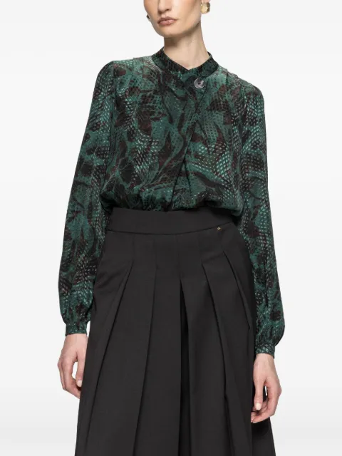 NISSA floral-print viscose top Green TOP16847