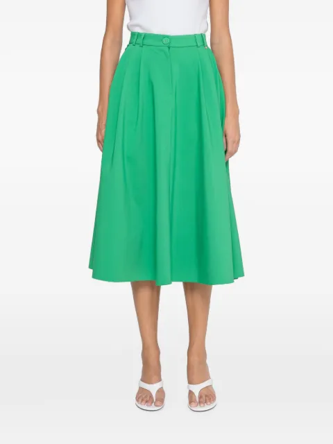 NISSA high-waisted cotton midi skirt Green F16977