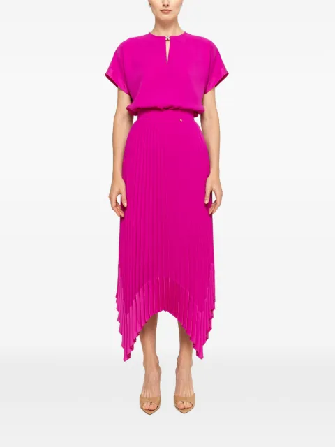 NISSA pleated midi skirt Pink F1387