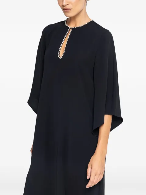 NISSA crystal-detail relaxed midi dress Black RS16972
