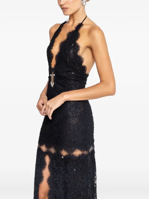 NISSA beaded lace maxi dress Black RRS16688