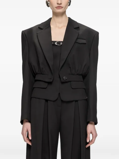 NISSA cropped gathered blazer Black S1377