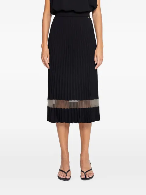 NISSA pleated midi skirt Black F1388