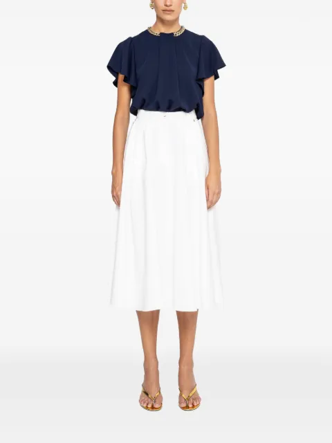 NISSA high-waisted cotton midi skirt White F16977