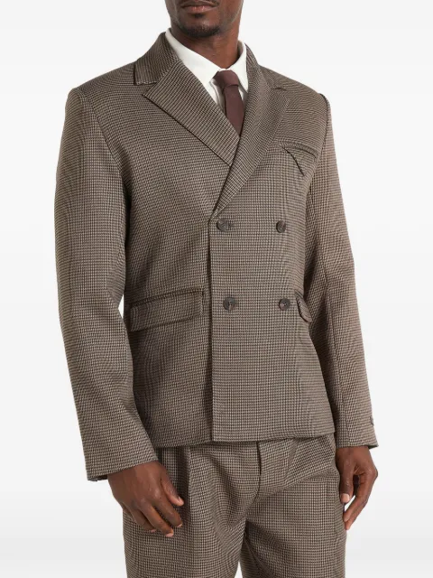 Manière De Voir Didier houndstooth double-breasted blazer in brown Brown MAN34584