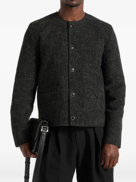 Manière De Voir Melvin textured jacket in black Black MAN3455