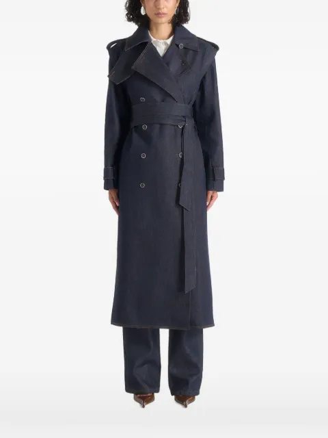 Manière De Voir Esther in indigo denim trench coat with double belt Blue WMN44771