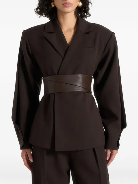 Manière De Voir Marie in brown twist sleeve tailored blazer with belt Brown WMN38692