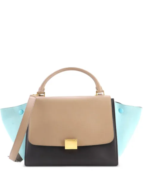 Celine Pre-Owned Tricolor Trapeze Bag Leather Small satchel Blue VGEAJY2UPGJ2C790