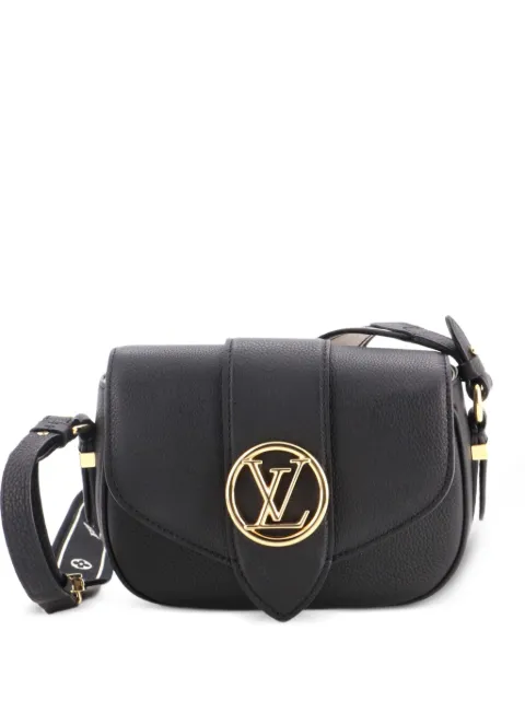 Louis Vuitton Pre-Owned LV Pont 9 Soft Bag Leather PM crossbody bag Black SY0Y4NJA6DK8GCO3