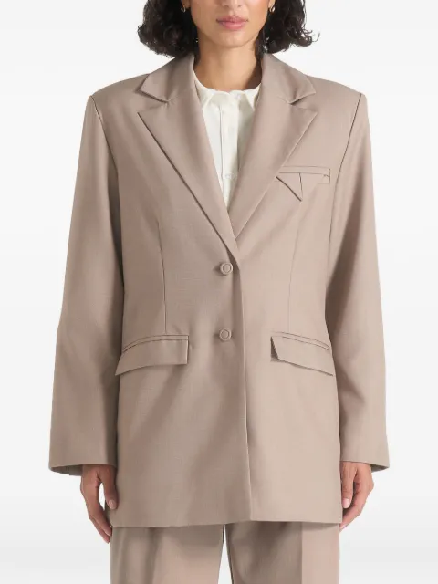 Manière De Voir Elena in taupe oversized open back tailored blazer Neutrals WMN4624