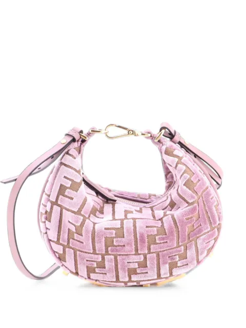 Fendi Pre-Owned Fendigraphy Bag Zucca Jacquard Velvet Mini hobo bag Purple MK3417OIWMMOVSUH