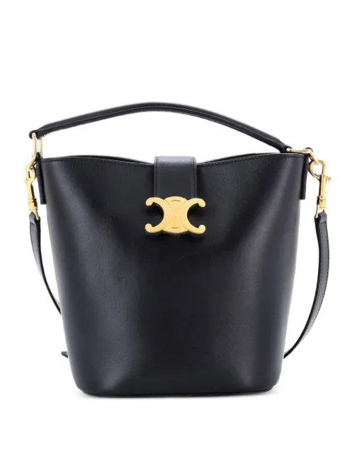 Celine Pre-Owned Louise Bag Leather Small bucket bag Black MEYT30O738PJBVY5