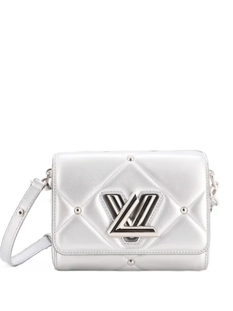 Louis Vuitton Pre-Owned Twist Handbag Studded Quilted Leather PM crossbody bag Silver RUGKG3FOCLEQ2313