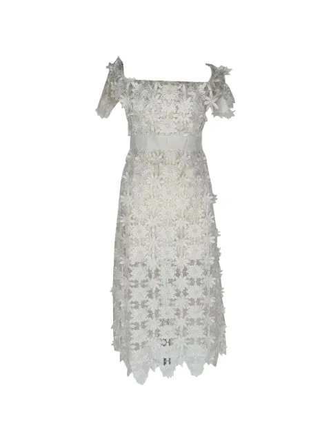 Self-Portrait off-shoulder lace dress White RFCPUGBCL784953W
