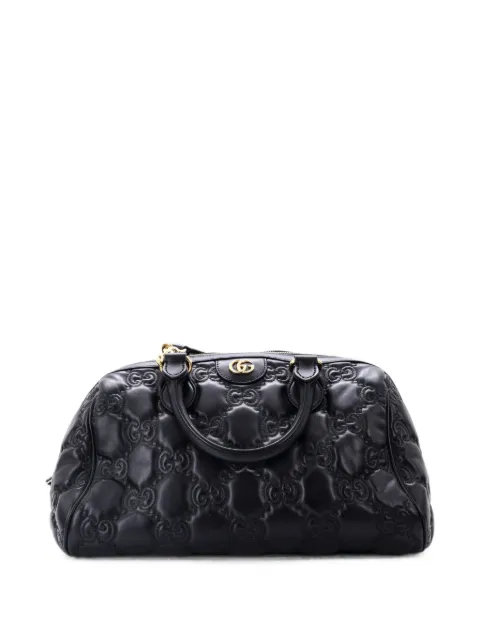 Gucci Pre-Owned Ophidia Convertible Boston Top Handle Bag GG Matelasse Leather Medium satchel Black 4RPX8Z3I9K8E8NSI