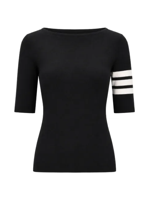 La-Rose stripe-detail merino-wool sweater Black A2302MR00