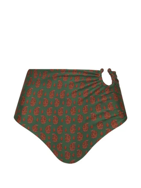 Johanna Ortiz Taita paisley-print bikini bottoms Green PT03911
