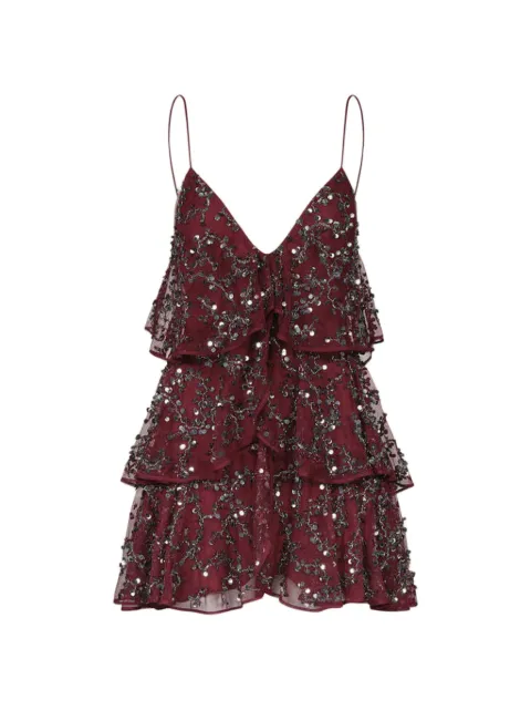 Johanna Ortiz Fluvial Adventure sequin-embellished mini dress Red PT03840
