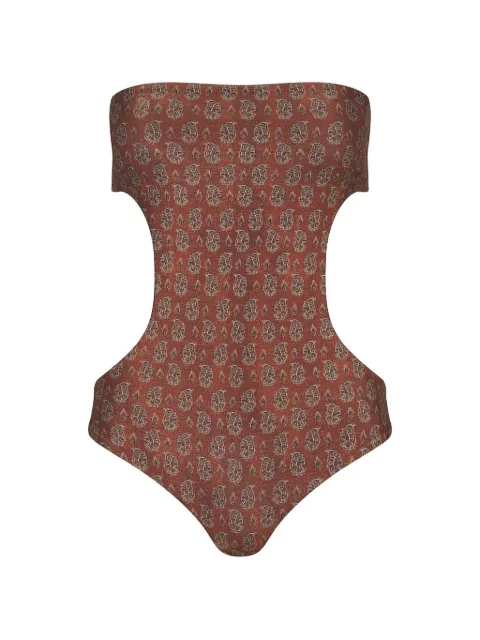 Johanna Ortiz Serene Land paisley-print swimsuit Brown PT03900