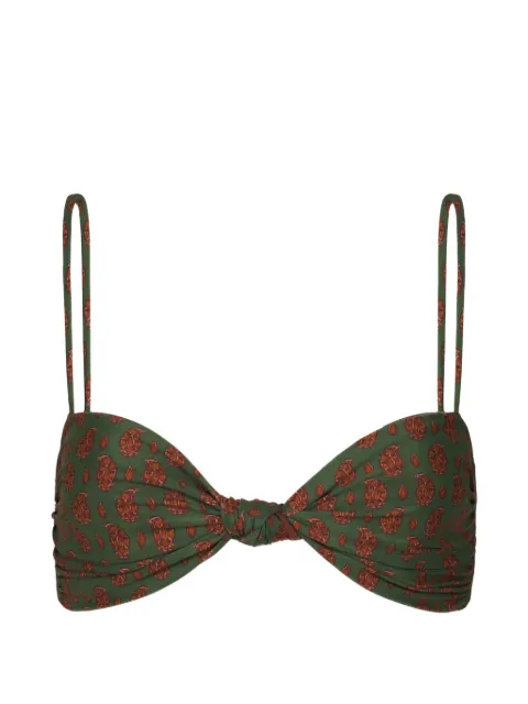 Johanna Ortiz Bandana Marina paisley-print bikini top Green PT03912