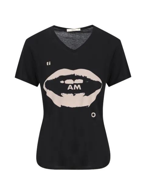 FENDI V-neck T-shirt Black FS9805AV06