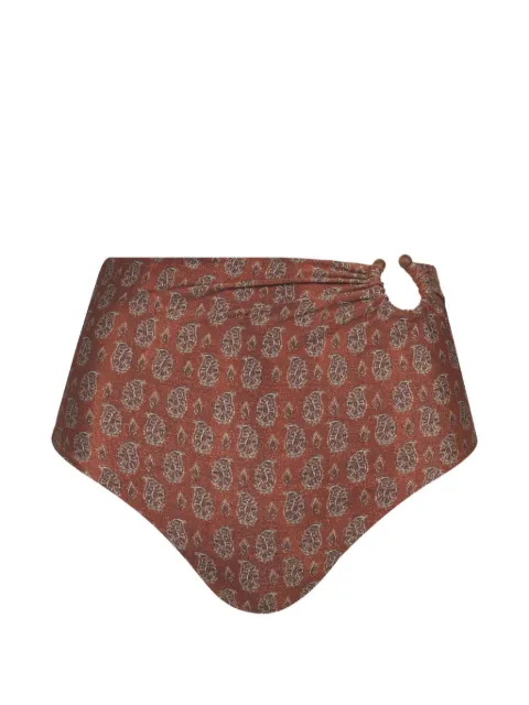 Johanna Ortiz Taita paisley-print bikini bottoms Brown PT03899