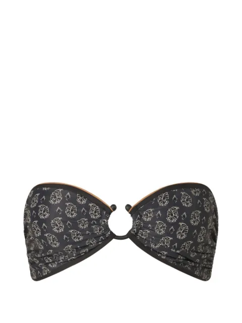 Johanna Ortiz Seawaters paisley-print bikini top Black PT03970