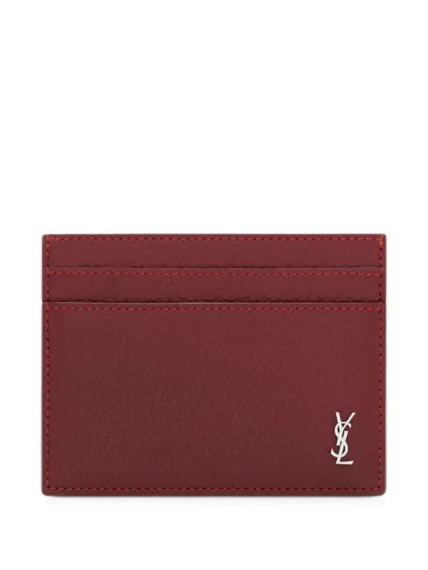 Saint Laurent Cassandre-plaque card holder Red 847951AAELP