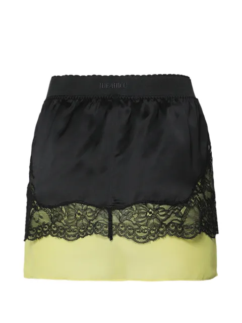 The Attico lace-trim layered mini skirt Black 261WCR00157