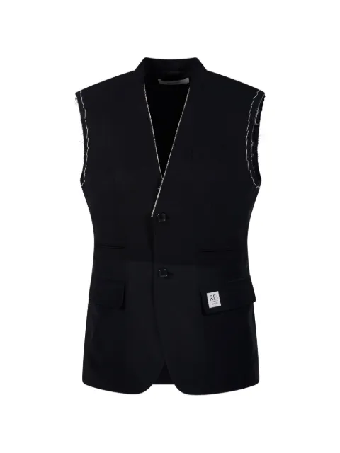 RE CODE raw-edge contrast-stitch waistcoat Black RQVAX26901BKX