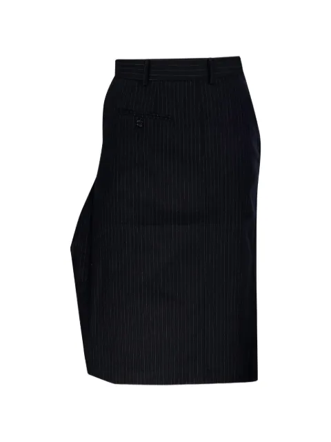 RE CODE pinstripe-pattern pleated midi skirt Black RQKAX26964BKX