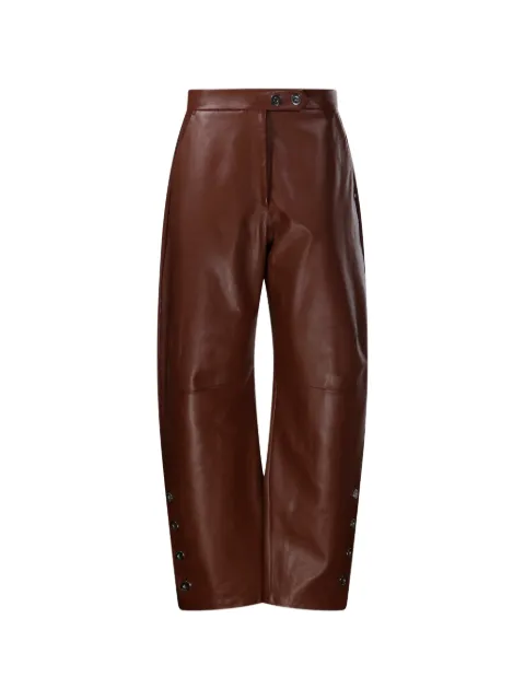 Sportmax button-detail leather trousers Brown 2622436011600