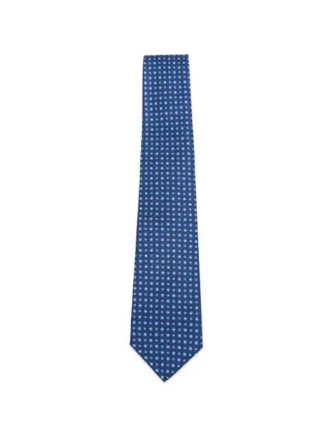 Kiton geometric-print tie Blue UCRVKRC01M4203004
