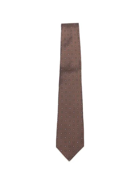 Kiton geometric-print tie Brown UCRVKRC01M1309000