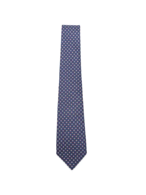 Kiton geometric-pattern tie Blue UCRVKRC02M7903000