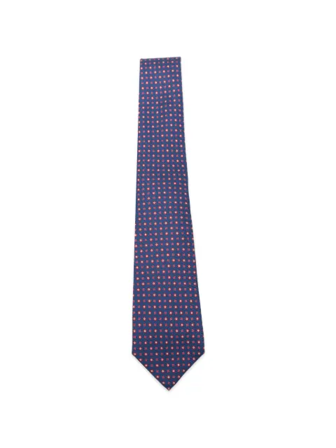 Kiton geometric-print tie Blue UCRVKRC01M4204000