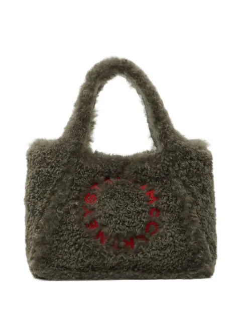 Stella McCartney teddy-effect logo-embroidered tote bag Grey 513860WP0747