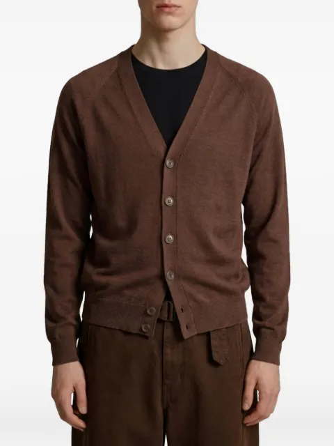 LEMAIRE relaxed twisted cardigan in merino blend Brown PO0052MLK1063