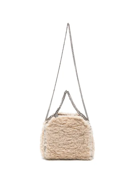 Stella McCartney mini Falabella faux-shearling shoulder bag Neutrals 371223WP0743