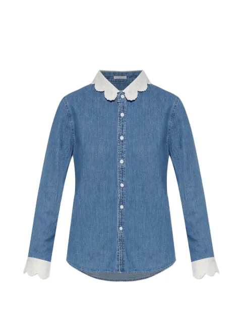 MOTHER embroidered-collar denim shirt Blue 21135350