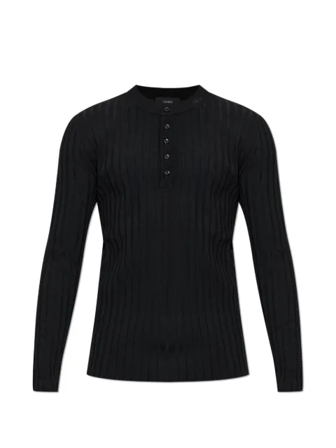 AMIRI script knit Henley Black AM426KN036
