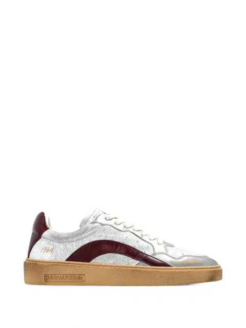 DSQUARED2 Rider panelled leather sneakers Silver SNW049434709018