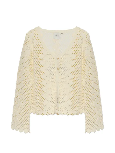 Posse Saskia crochet-knit cardigan Neutrals PS22160