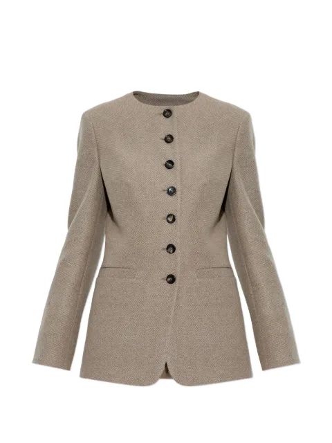 Max Mara crew-neck button-up jacket Grey 10460962MXMFALLA