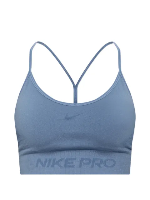 Nike Pro Seamless logo-print sports bra Blue IB9843